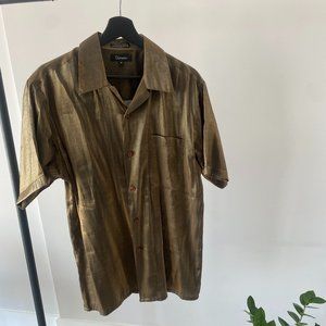 Gold Shimmer Button Down Shirt